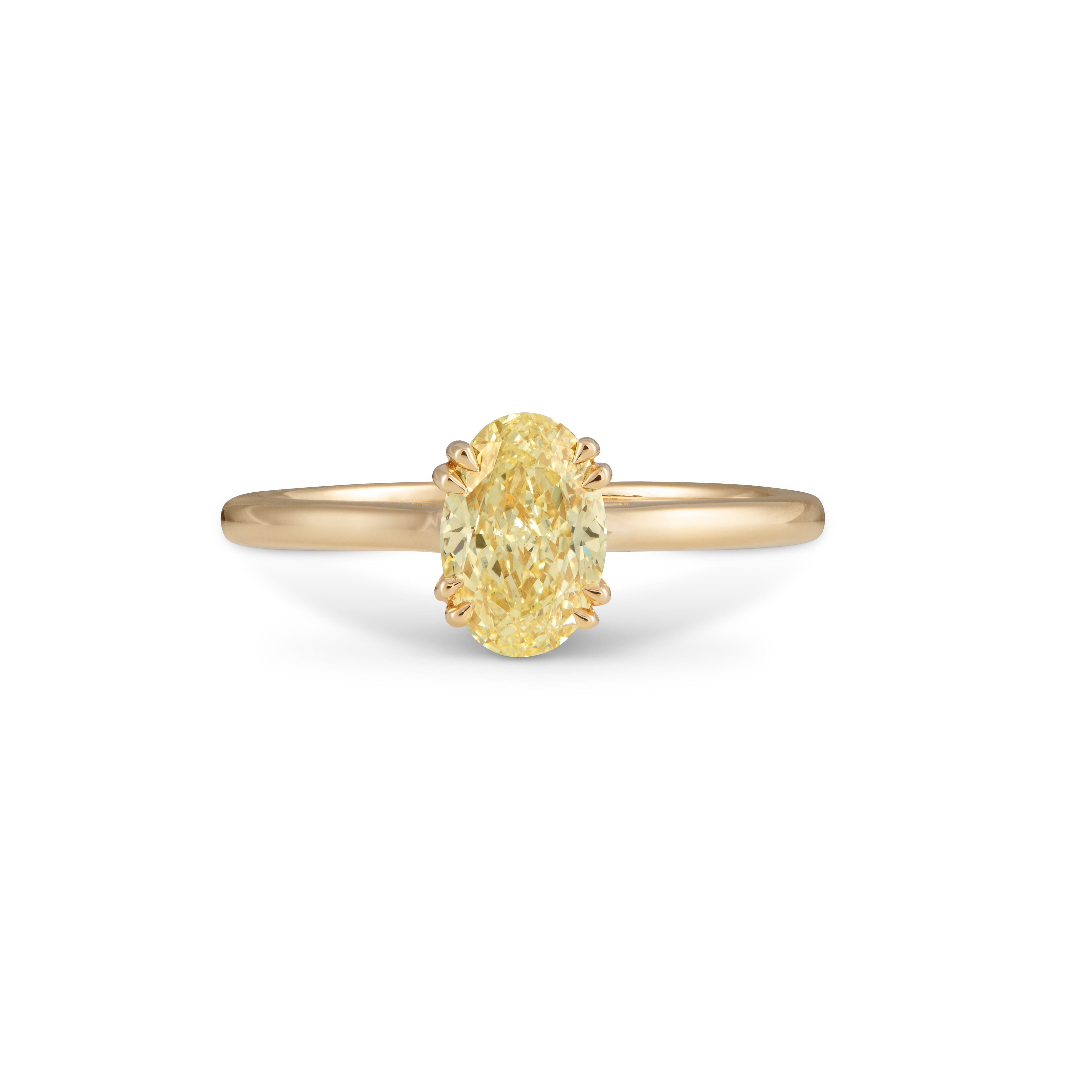 Lab Grown Yellow Solar Diamond Solitaire 18K Yellow Gold Ring