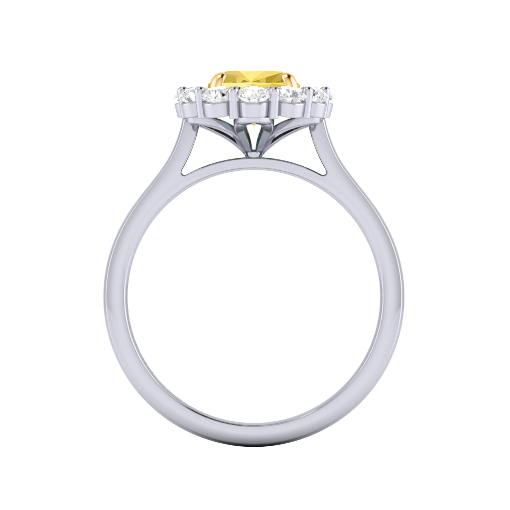 Lab Grown Yellow Solar Diamond Mayfair Platinum Ring